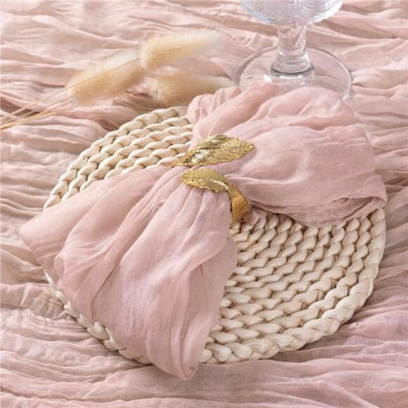 Cheesecloth Napkins Pink Easter Spring Napkins 24 Boho Washable Table Napkins - Picture 1 of 6
